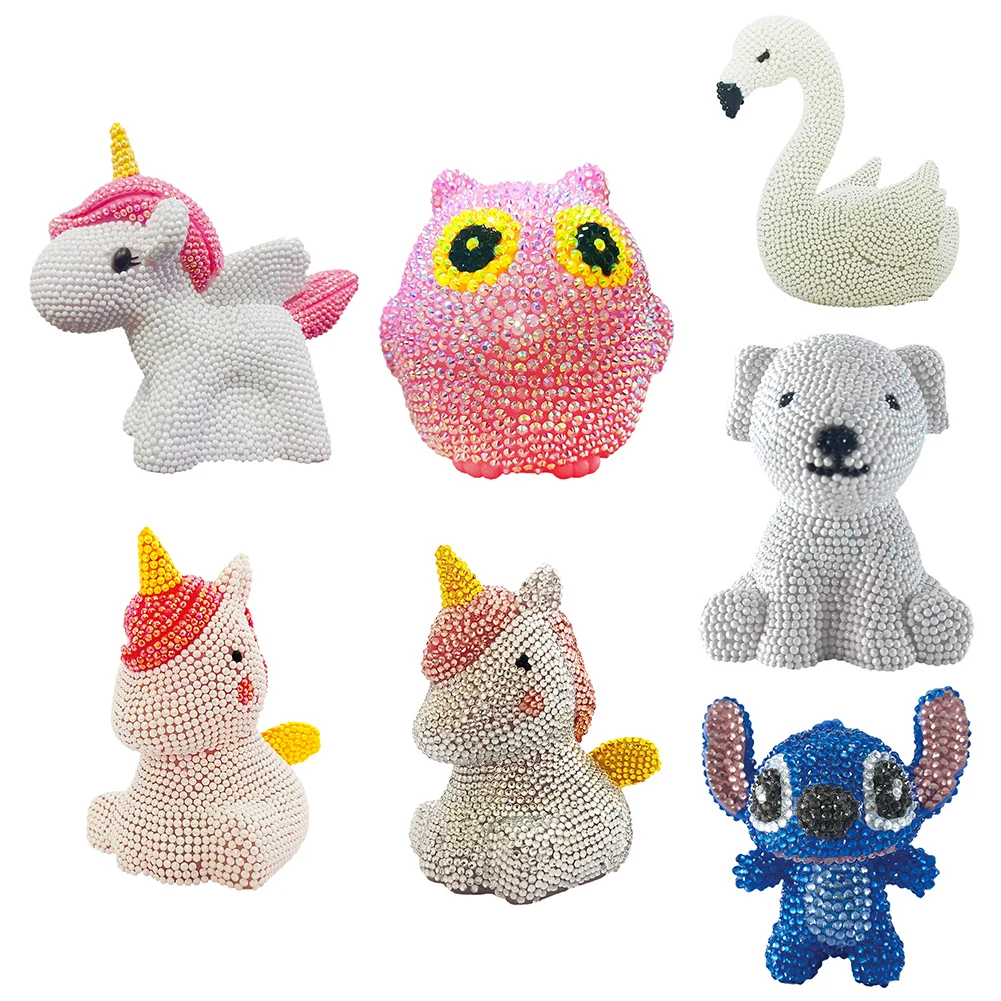 

3D DIY Diamond Painting Applique Doll Acrylic Mosaic Craft Luminous Toy Animal Swan Puppy Doll Handmade Home Decoration Art Gift