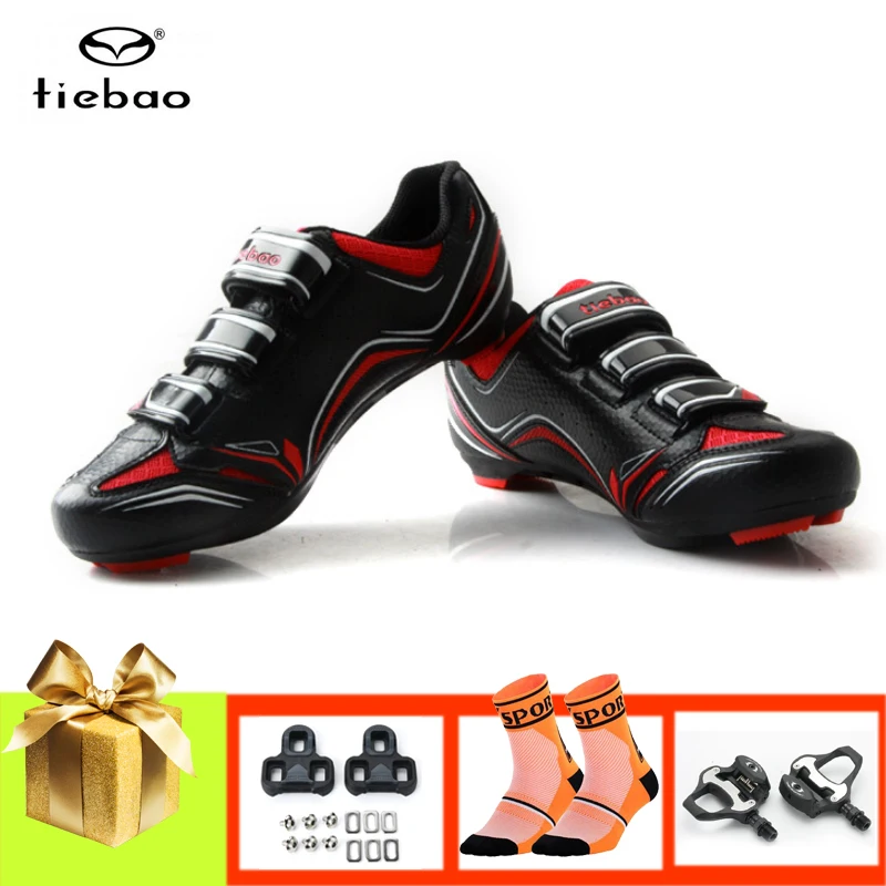 TIEBAO Cycling shoes road sapatilha ciclismo outdoor sneakers mesh breathable self-locking pedals riding bicycle cleats shoes