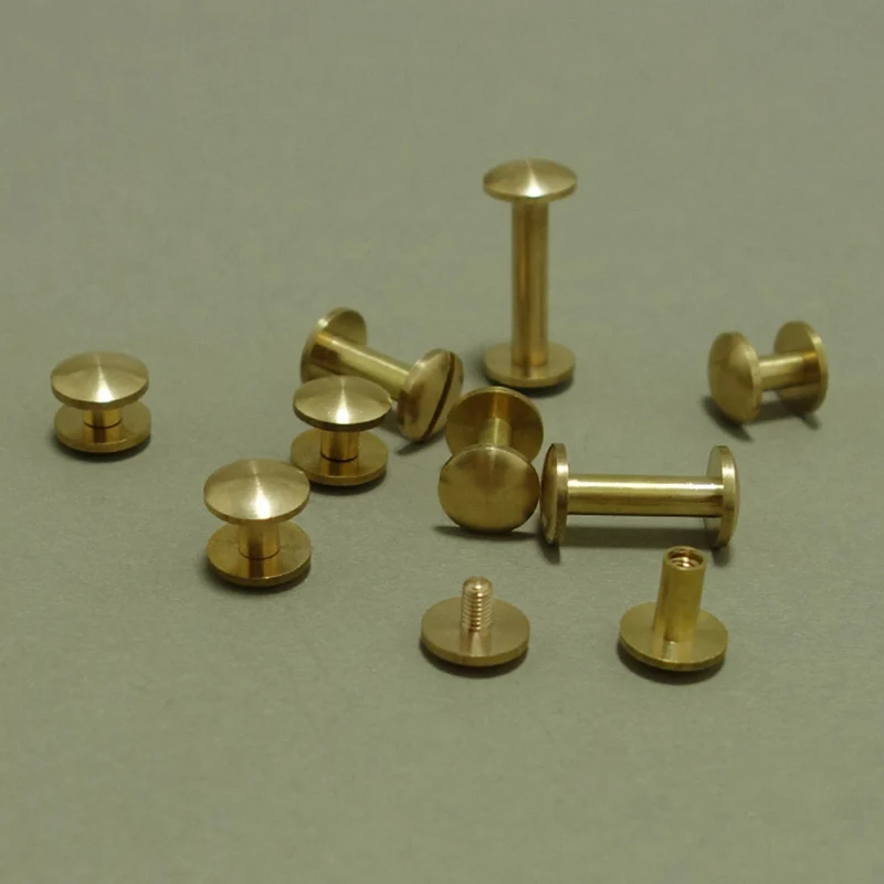 Двойная дуга бумажник сумка латунь ремень винт заклепка Сделай Сам Чикаго крепеж