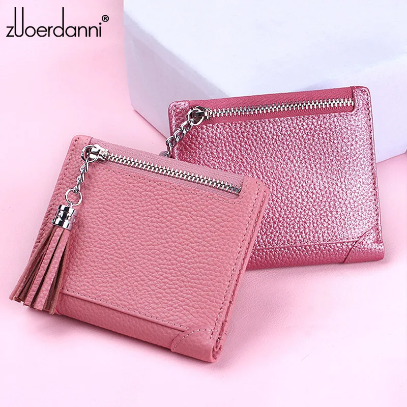 Модный тонкий женский кошелек из натуральной кожи маленький для монет новый