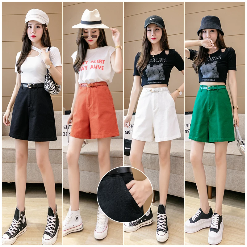 

High waist casual shorts loose wide-leg pants were thin temperament shorts women 2021 summer Korean fashion women's clothing