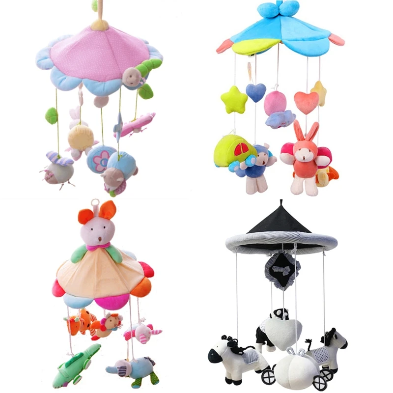 

Baby Crib Musical Mobile Rattles Plush Pendant Bed Bell Wind Chimes Toy Decor J2HD