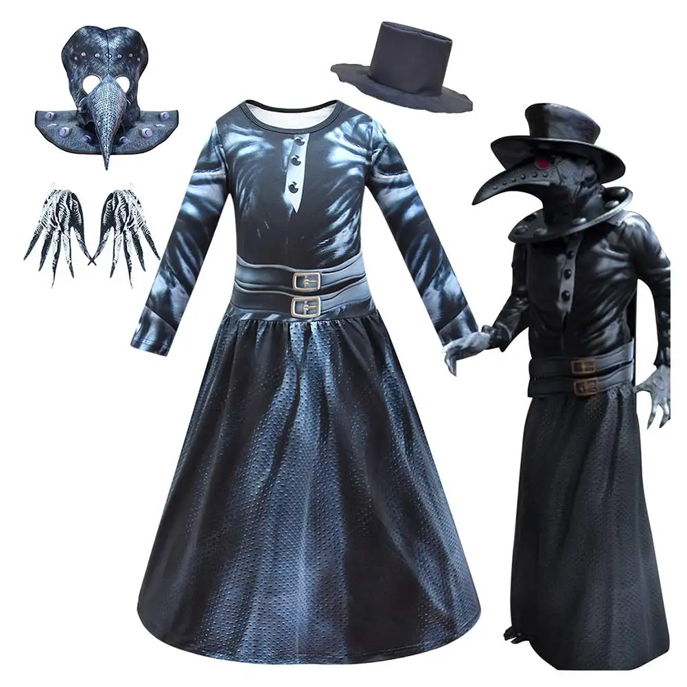 Новинка Детский костюм Чумного доктора платье маска головной убор Униформа для