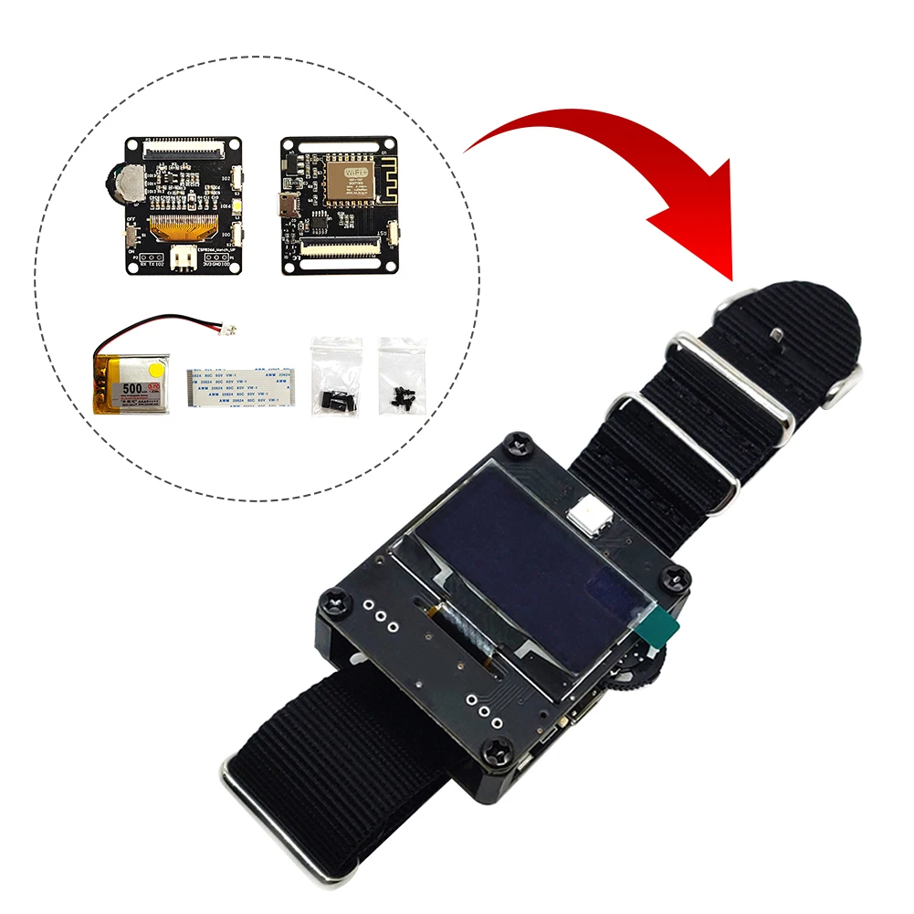

Практичная Простая установка ESP8266 часы программируемые WiFi тестовая макетная плата Встроенный аккумулятор инструмент OLED дисплей портативн...