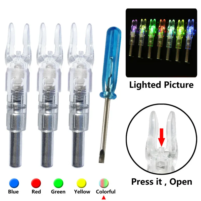 3/6 шт 5 цветов стрельба из лука освещенная стрелка Nock лук струна активированный