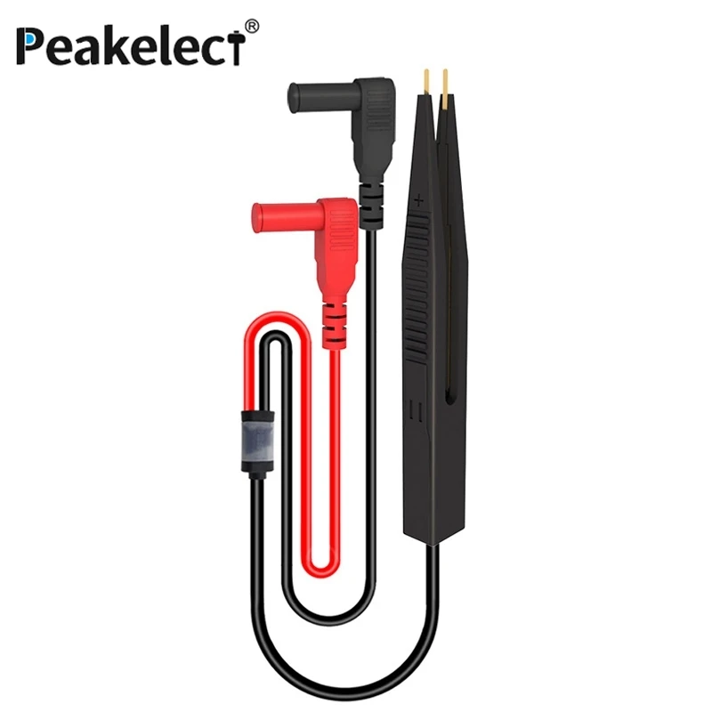 Peakelect P1510 SMD Chip Test Lead Component LCR Testing Tool Multimeter IC Tester Meter Pen Probe Wire Tweezers Cable