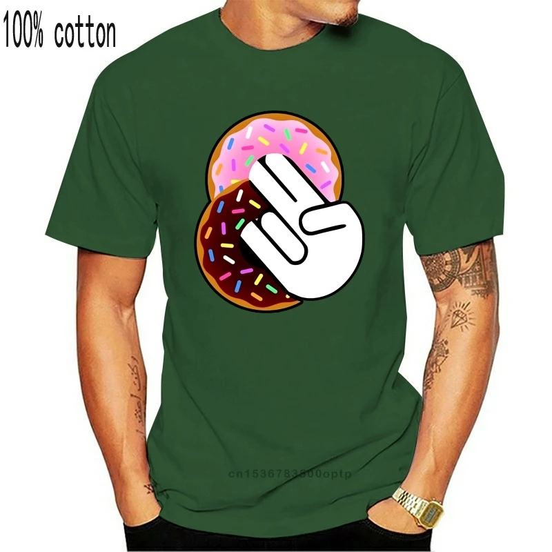 Два в розовом передок пончик Для мужчин футболка с принтом повседневные мужские