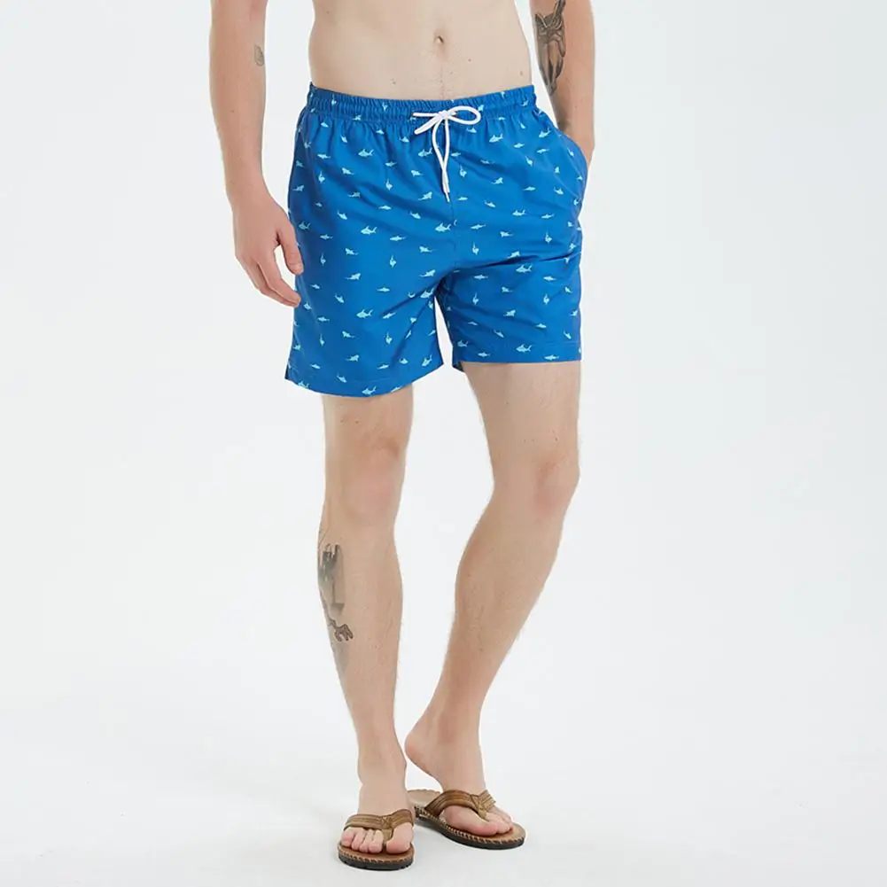 

Summer Flamingo Shark Men Shorts Quick Drying Sport Drawstring Beach Trunks Shorts Men Sports Suits Swimming Beach Trunks