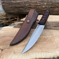 newst natural fine sandalwood knife 440c edc hunting hiking straight knife