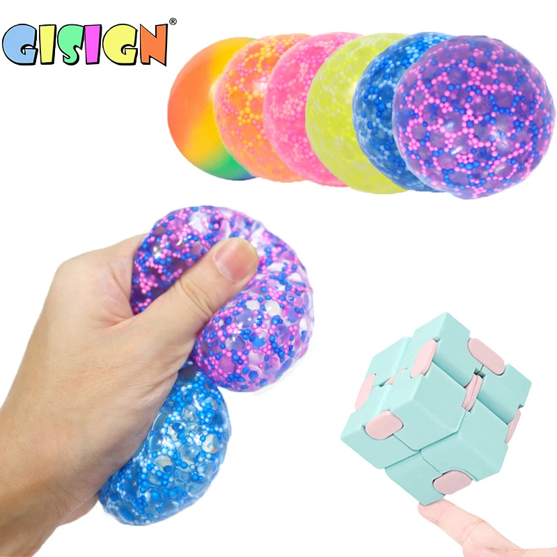 

Colorful Vent Ball Press Decompression Anti Stress Balls Hand Toy Relieve Squeeze Fidget Toy Pack For Child Kids Antistress