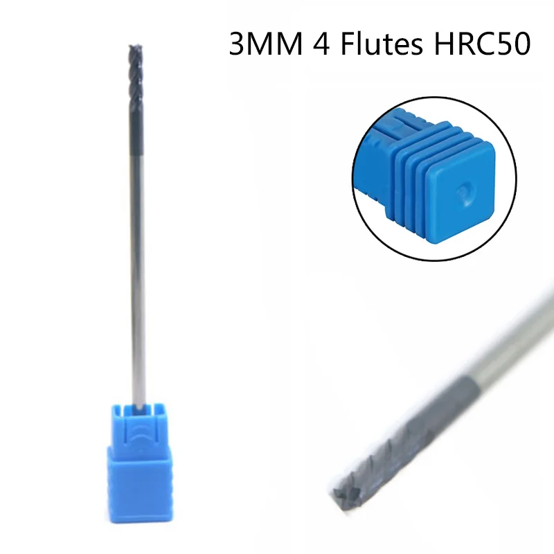 

3mm 4 Flutes 100MM Long Shank Tungsten Carbide End Mills CNC Tool 3MM Shank Straight Shank Milling Cutter