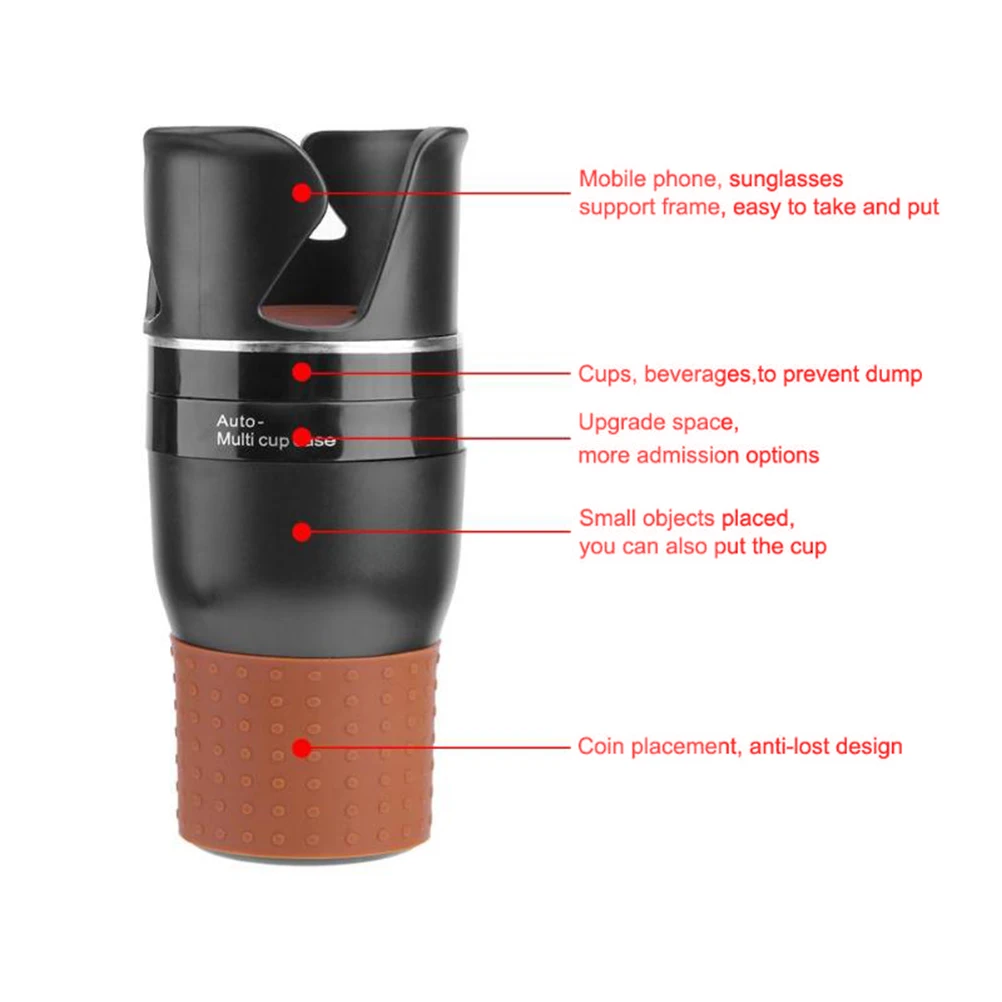 

4 in 1 Universal Car Cup Holder Black Drink Holder Multi-functional Drink Holder Auto Supplies Car Cup Car Styling