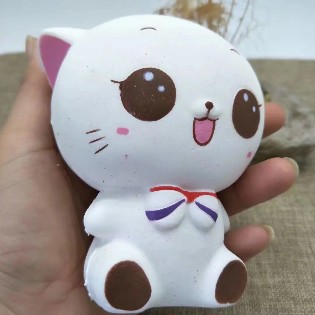white cat Мягкие медленно растущие мягкие игрушки милые Kawaii Jumbo большой розовый единорог мультфильм животных мягкие игрушки Jumbo - Цвет: white cat