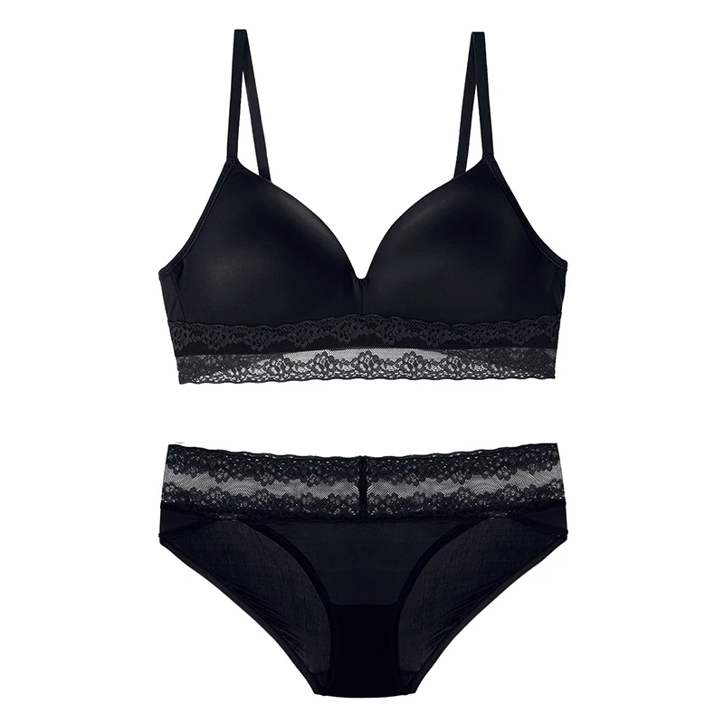 Комплект женского Бесшовного нижнего белья из мягкого гладкого кружевного