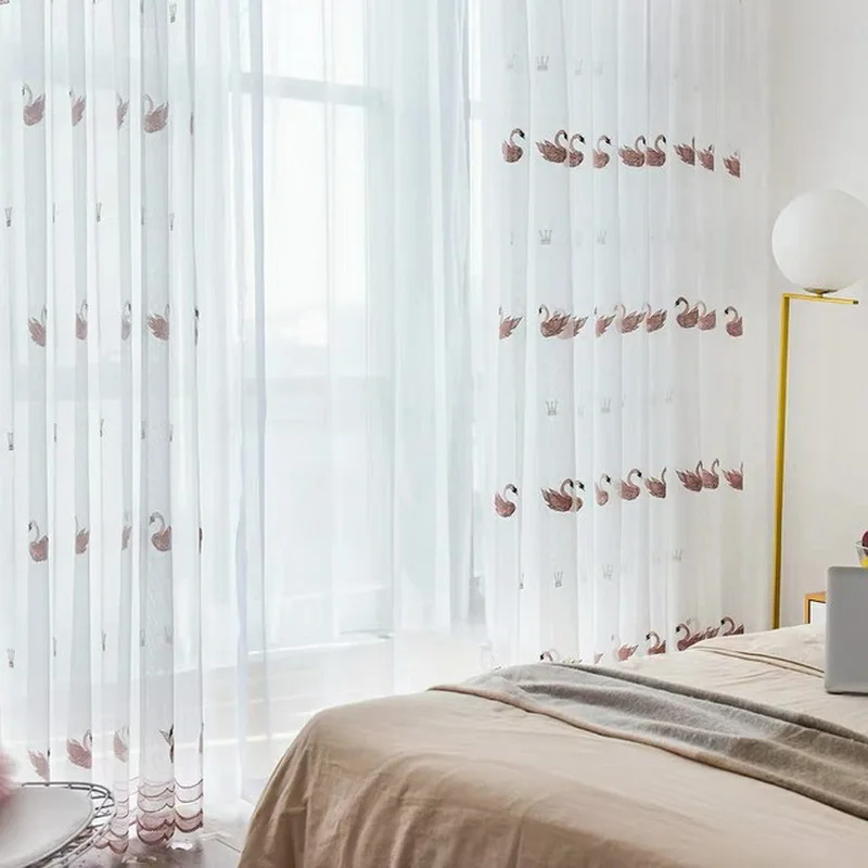 С короной 1 шт. шторы с принтом &quotлебеди&quot фатиновой юбкой для маленькой девочки