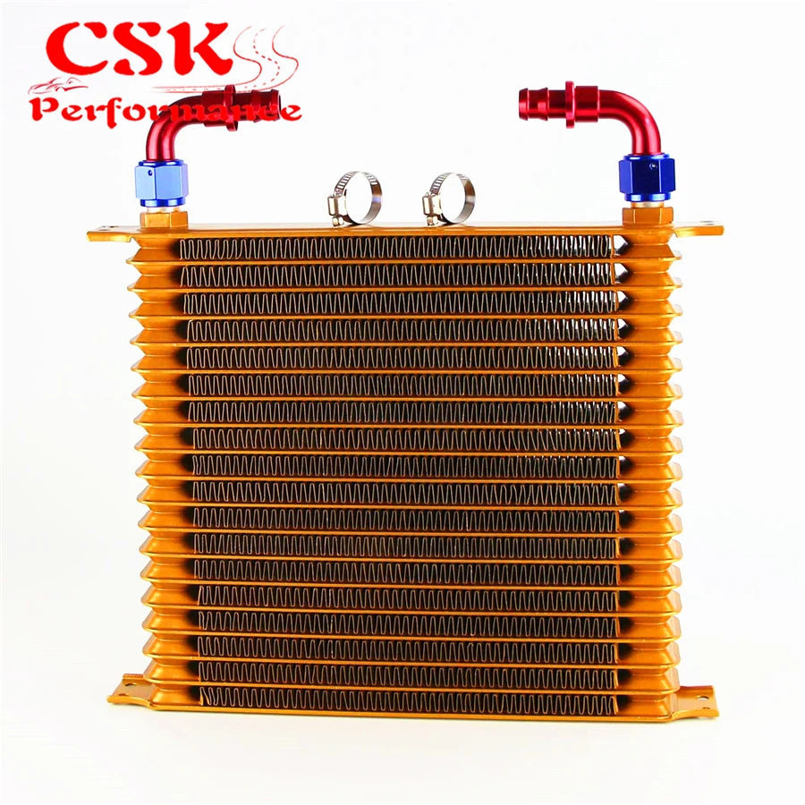 

Универсальный Масляный радиатор двигателя 19 РЯД AN10 10,6 "x 12" x 2 "Trust Type + 2 штуки золото