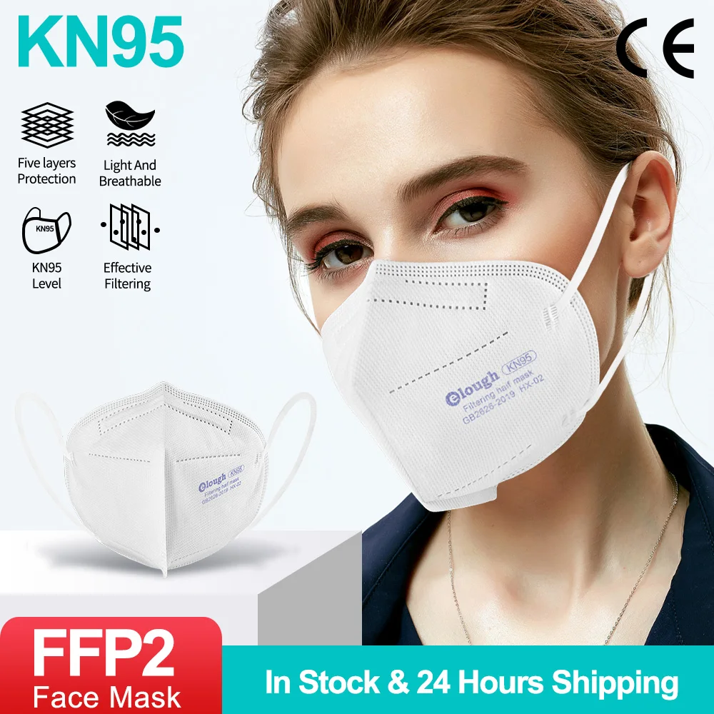 Elough 5 Layers KN95 Mascarillas Certificadas White Resuable FFP2 Masks FFP2Mask CE Approved FPP2 Mask FFP 2 FFP3 | Красота и