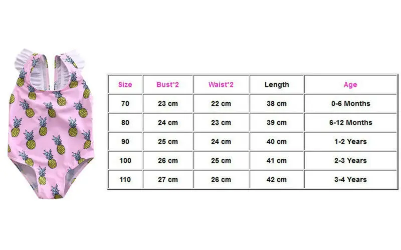 Цельный купальник-бикини с ананасом для маленьких девочек летний купальный