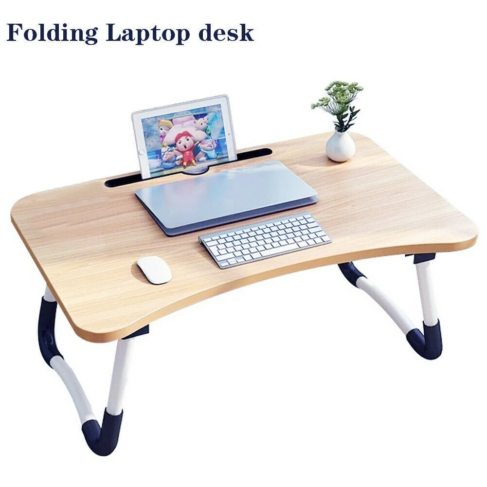 

Folding Laptop Table Bed Tray Portable Computer Breakfast Desk Stand Adjustable~