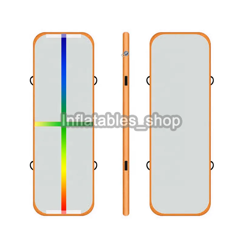 rainbow orange Воздушный трек акробатика коврик для занятий гимнастикой, надувные Airtrack коврики с электрический воздушный насос для дома Применение Чирлидинг Training - Цвет: rainbow orange