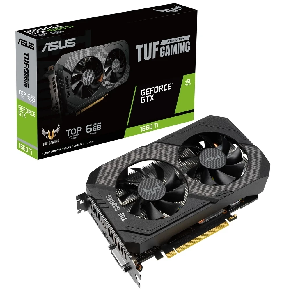 ASUS TUF GTX 1660 TI 6 ГБ игровые видеокарты GPU графическая карта новый 1660TI - Цена: 21781.59