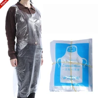 100pcsset waterproof gowns individually packing for cooking serving painting picnic clear poly disposable aprons salon apron
