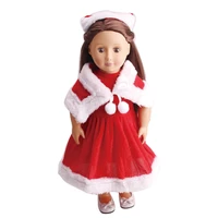 18 inch girls doll clothes red christmas dress american newborn skirt baby toys fit 43 cm baby dolls c43