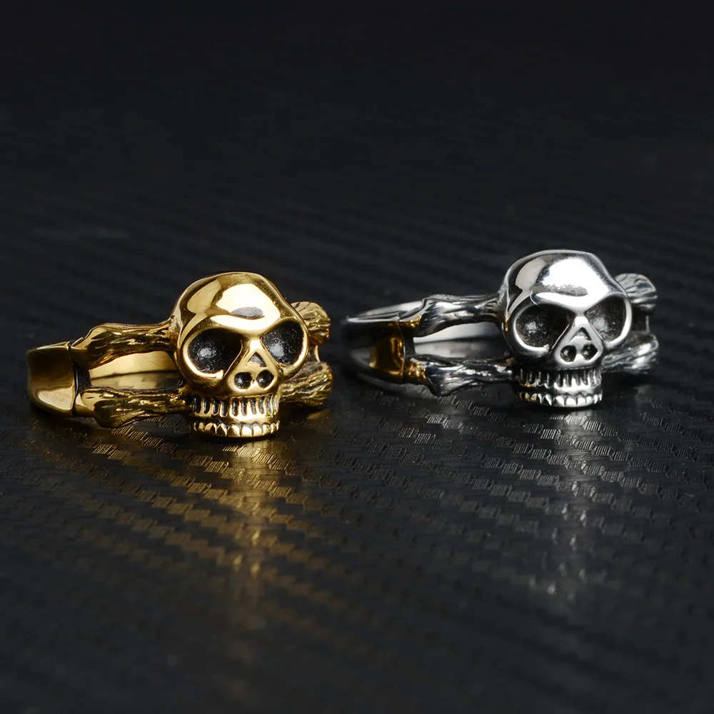 Мужское кольцо с черепом Calvarium готическое байкерское из нержавеющей стали