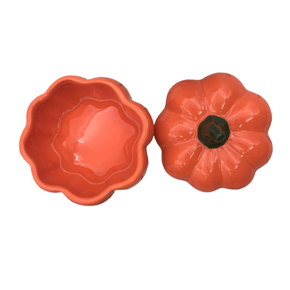 

1 Set Pumpkin Bowl Creative Pumpkin Shaped Bowl Gift Ceramic Bowl with Lid