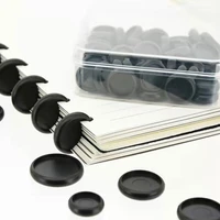 200pcs 1824283238 mm plastic black binding buckle disc ring notebook round mushroom hole loose leaf arc coil office supplies