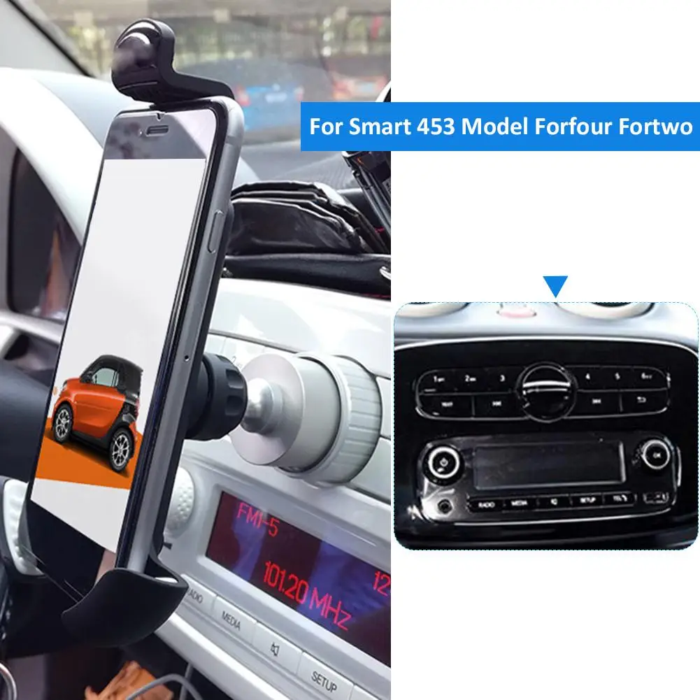 mini portable fixed mobile phone holder car phone holder navigation charging mount for smart 453 model forfour fortwo free global shipping