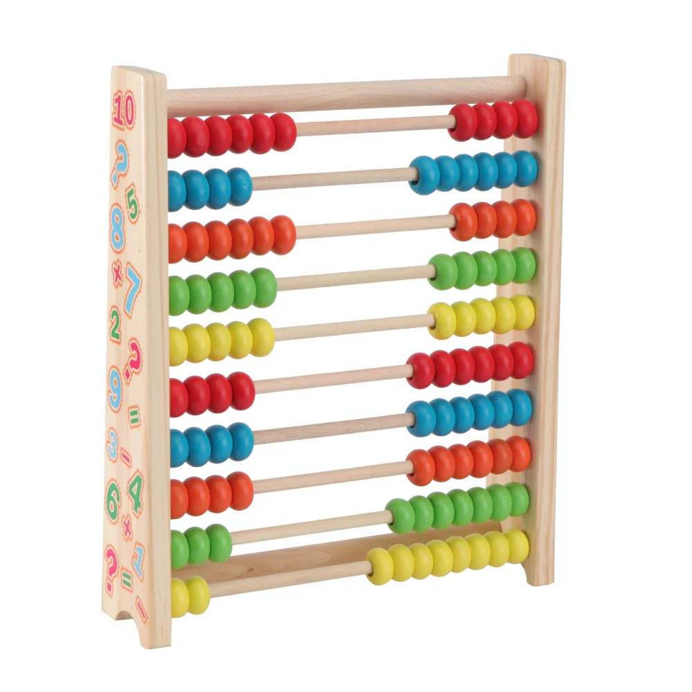 

1pc Educational Wooden Abacus Ten Gear Rack Abacus Classic Wooden for Kids Children