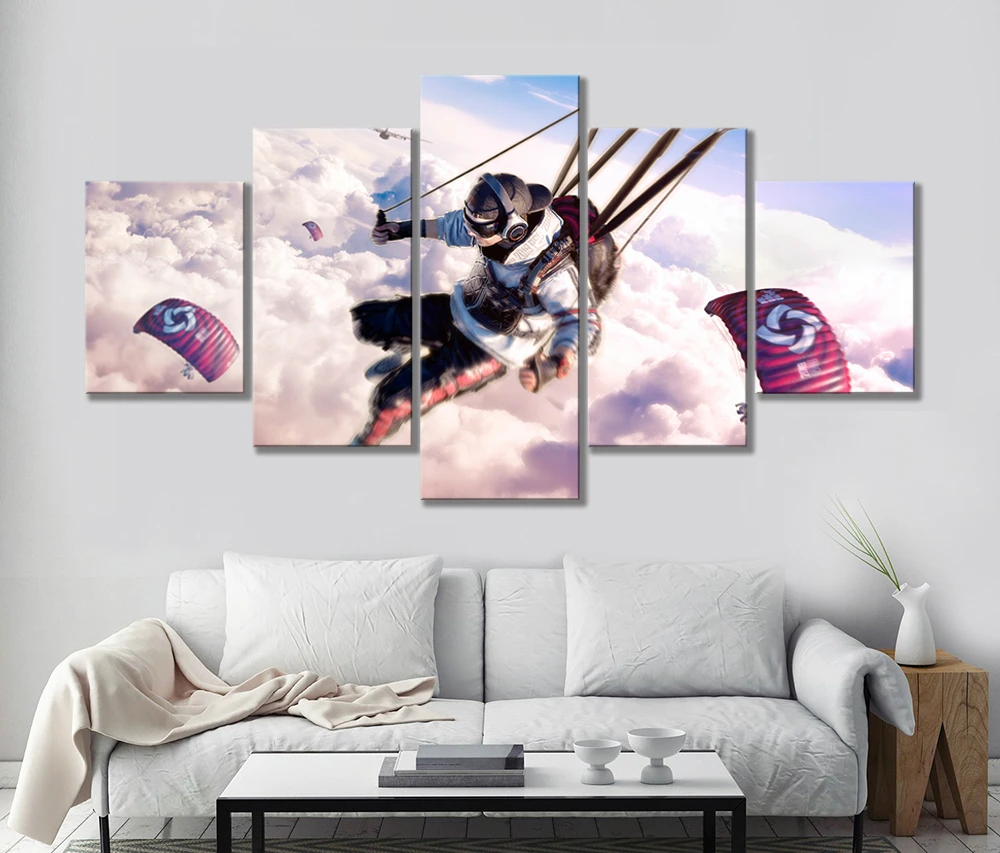 Игровой постер Pubg с парашютной кожей чемпионата художественные картины на