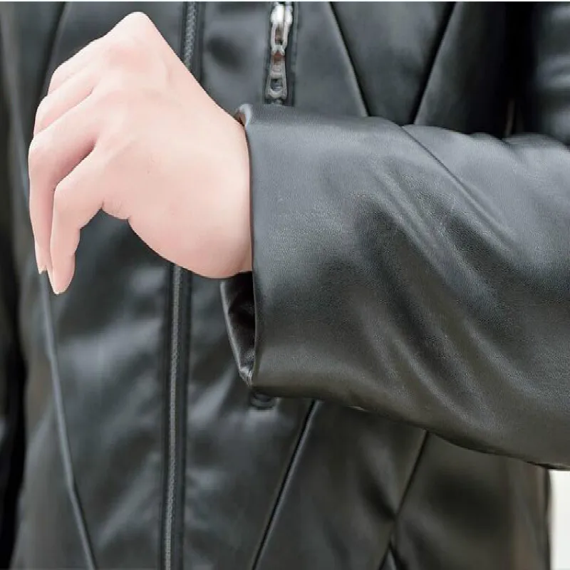 

leather HOT men's Winter new down jacket long male Business casual slim Korean stand collar Fur coat men warm plus size jackets