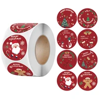 cute santa 8 merry christmas patterns sticker for reward student xmas party thank you cards package decor encourage kids sticker