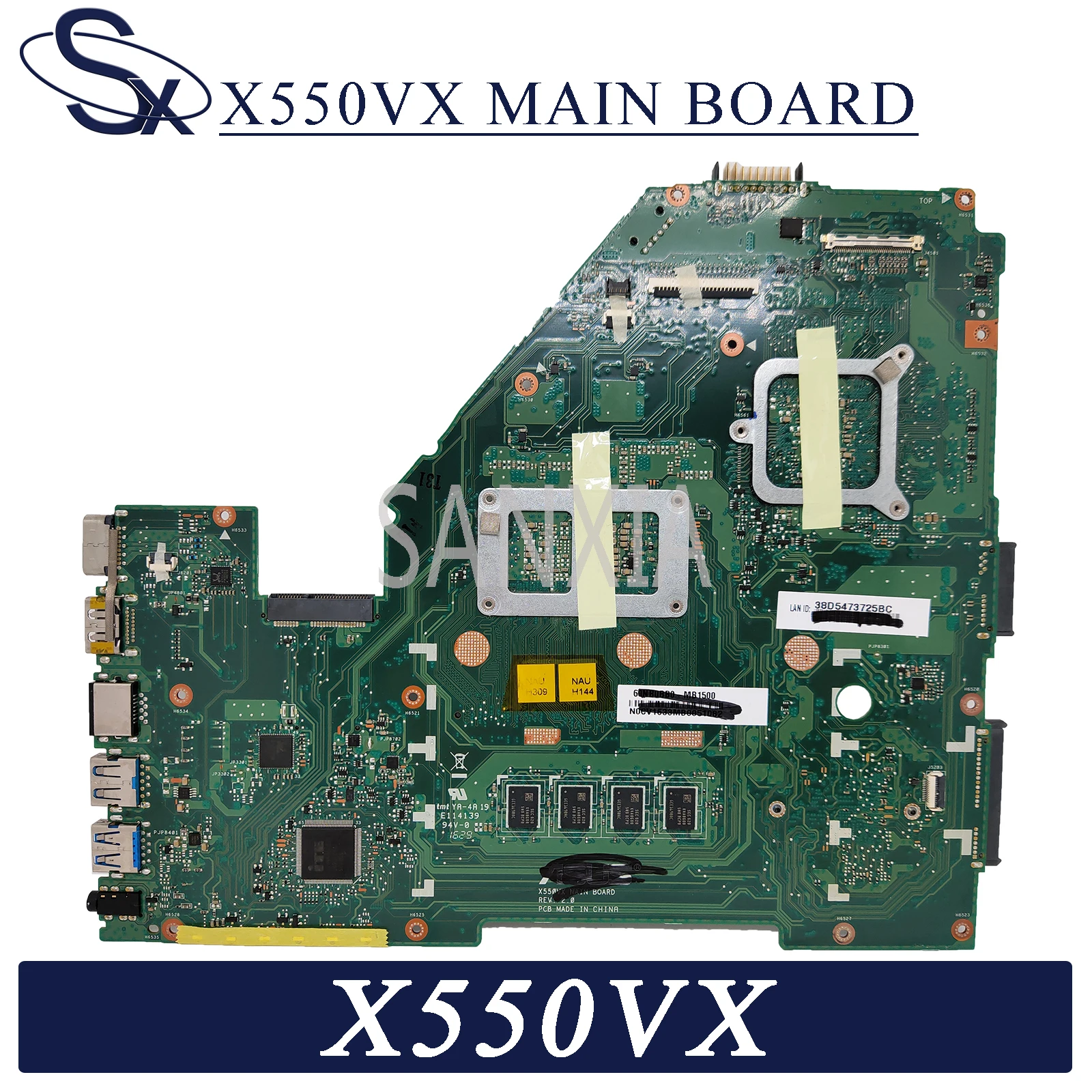 kefu x550vx laptop motherboard for asus x550vx x550v fh5900v original mainboard 8gb ram i7 6700hq gtx950m free global shipping