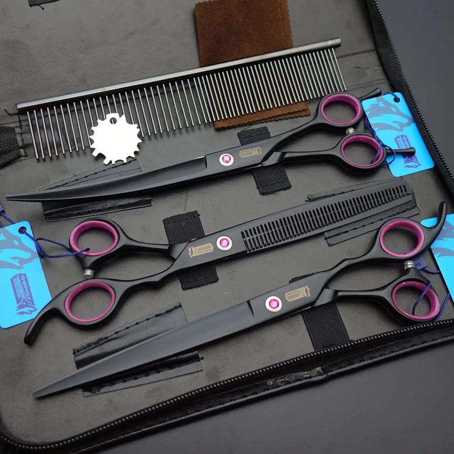 Профессиональные аксессуары набор из 8 прямых и 7 5 изогнутых ножниц расчески для