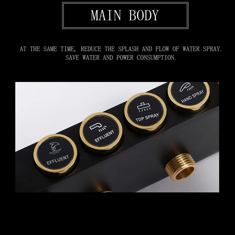 Ванная комната латунный душевой комплект Цвет черный золотистый белый Bottun пресс