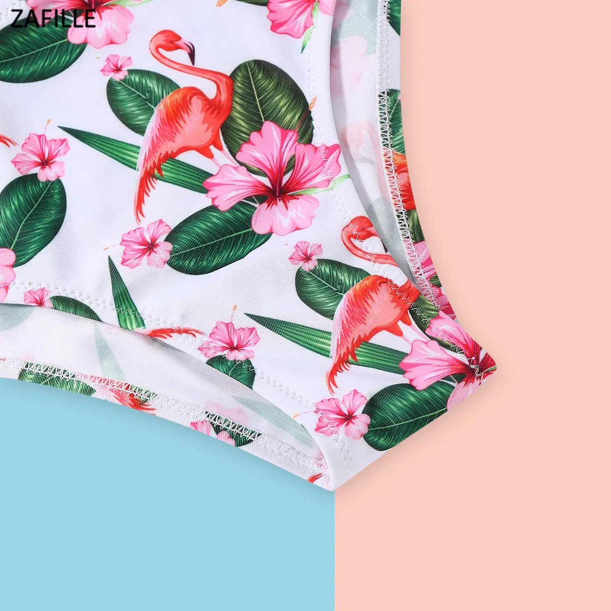 ZAFILLE/Летний одинаковый купальник для всей семьи бикини мамы и дочки с цветочным