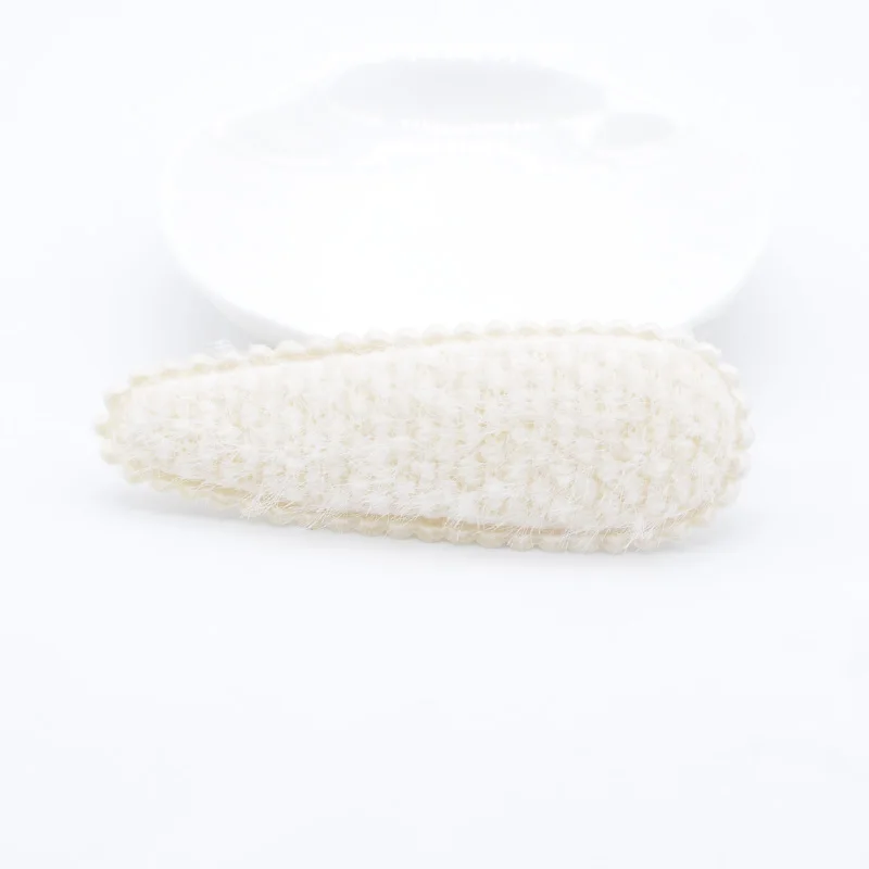 White 12pcs/lot 75mm Soft Fabric Lace Drop Clip Applique for Clothes Craft Sticker Patches DIY Baby Girl Hair BB Clips Accessories L54 - Цвет: White