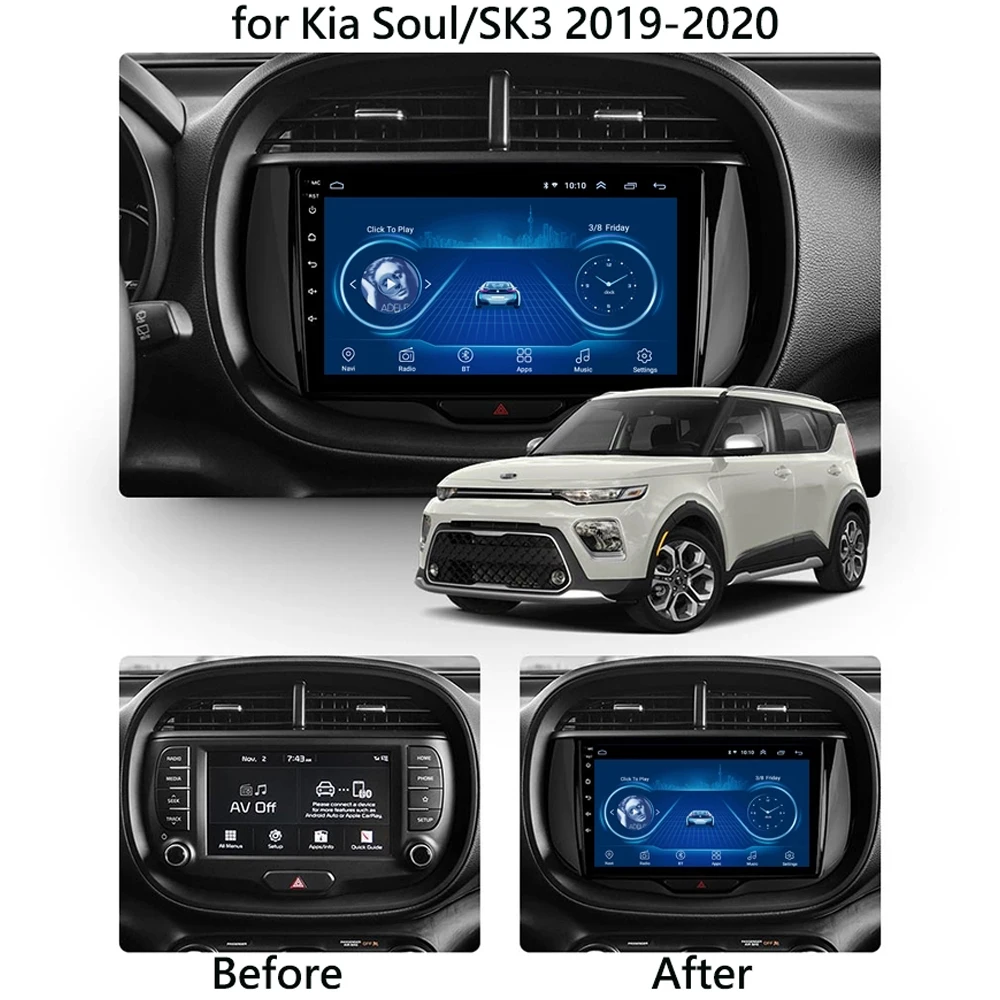 10 1 &quot2.5D Android 8 Автомобильный мультимедийный GPS плеер для Kia Soul SK3 2019 2020