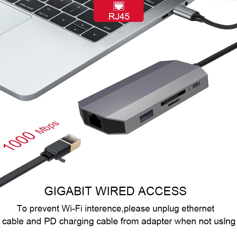 USB C концентратор тип C аудио Dex станция Thunderbolt 3 с HDMI 4K RJ45 1000 Мбит/с USB 3,0 для samsung Note 8 S8 S9 Macbook Pro huawei