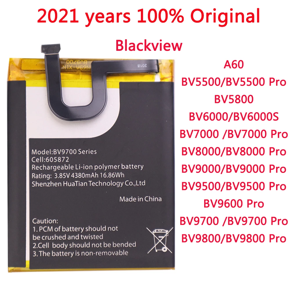 

100% Original phone Battery For Blackview A60 BV5500 BV5800 BV6000 BV7000 BV8000 BV9000 BV9500 BV9600 BV9700 BV9800 Pro BV9700