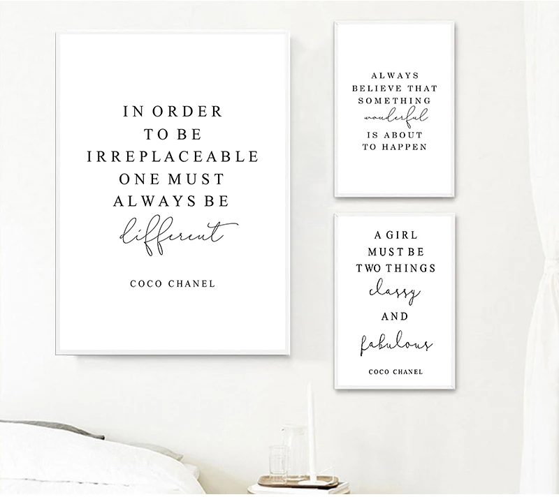 Мотивация Коко модный плакат печать минималистское искусство холст живопись