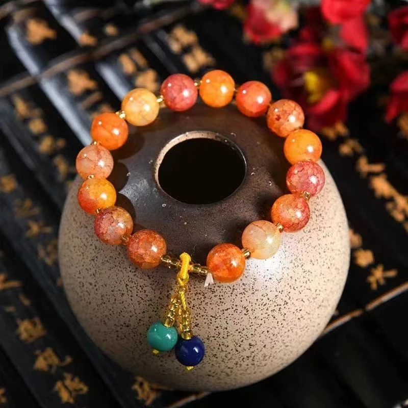 

LiworeNatural Stone Beaded Bracelet For Women Pink Blue Bead Pendant Jewelry Crystal Unisex Yoga Bracelet Gift Wholesale