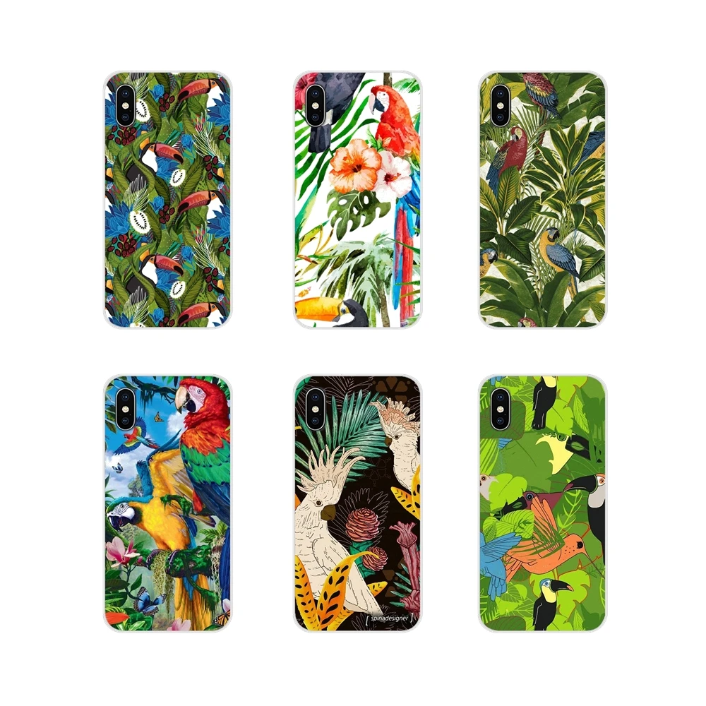 Аксессуары чехол для кожи тропические растения Toucan Parrot Xiaomi Mi4 Mi5 Mi5S Mi6 Mi A1 A2 5X 6X 8 9 Lite