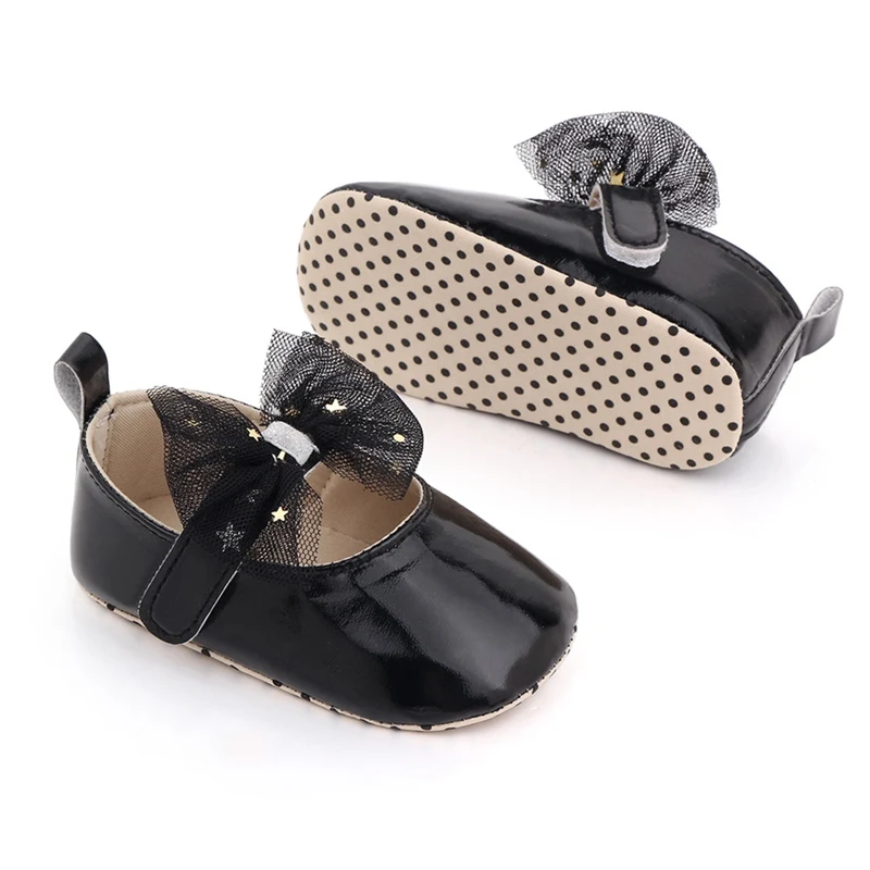 Zapatos planos de princesa con lazo de malla transpirable para ni&ntilde;as peque&ntilde;as, zapatillas de suela suave para caminar, Primavera, 2021-4