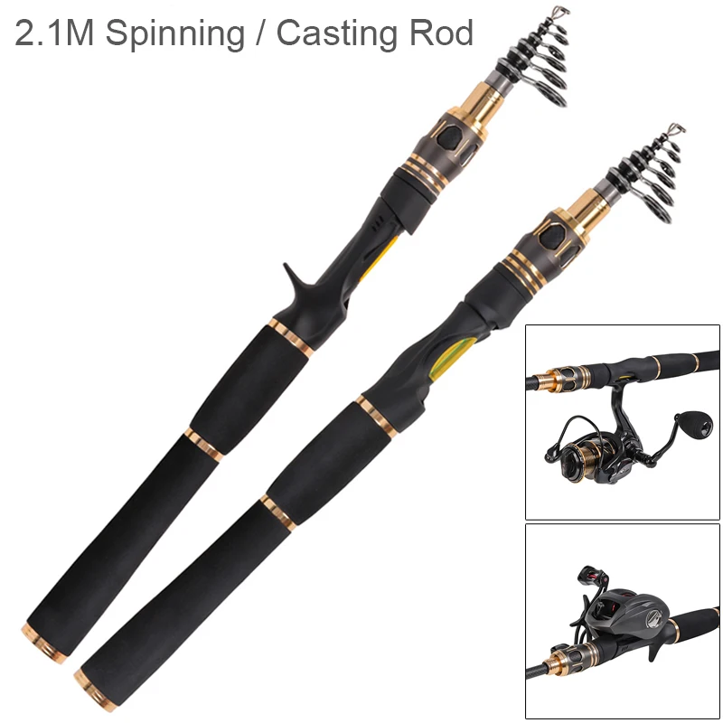 Рыболовная удочка для приманки из углеродного волокна золотисто черного цвета