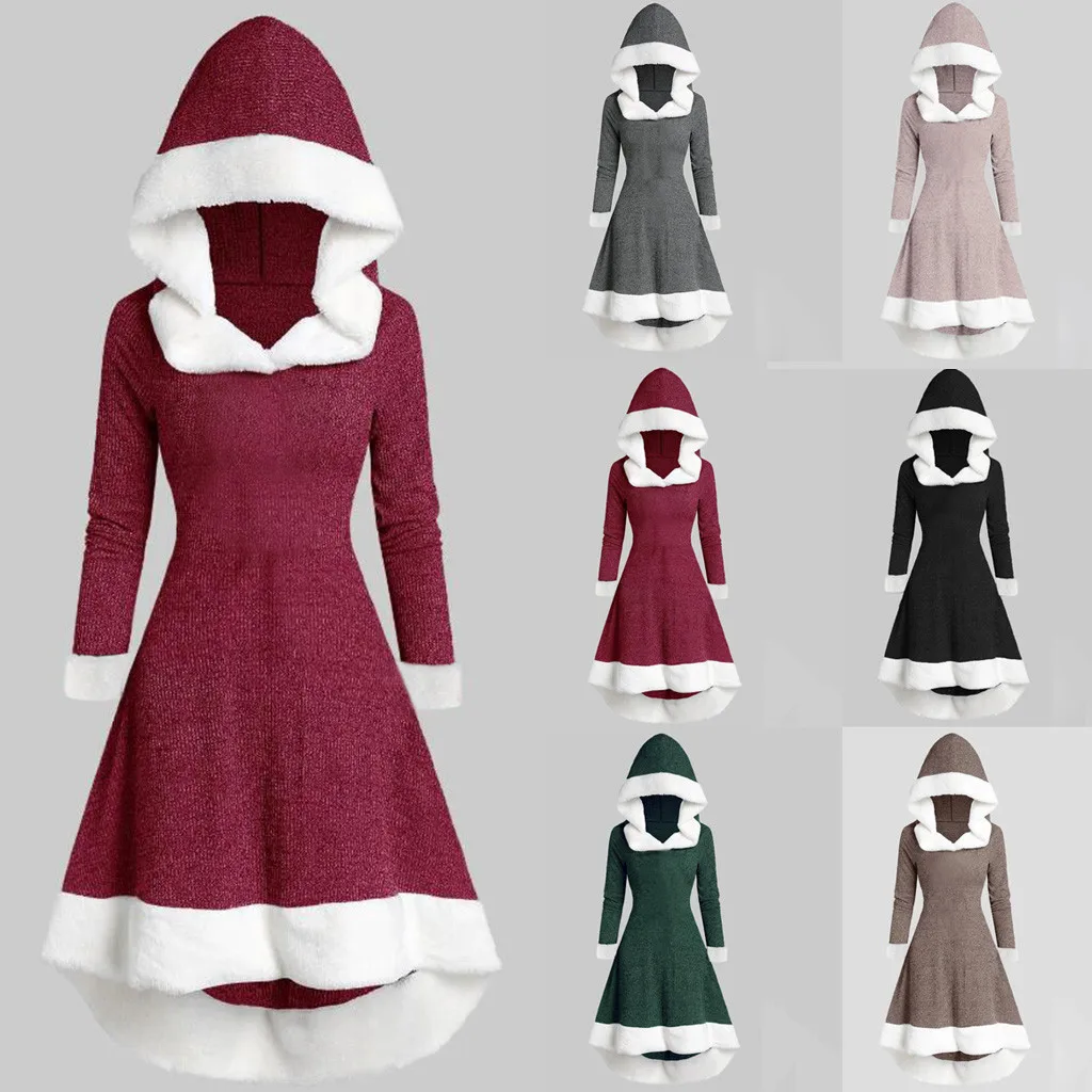 Женские зимние модные Лоскутные винтажные вечерние платья с длинным рукавом и