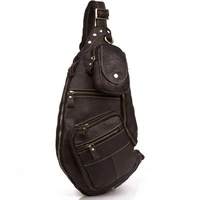 casual mens genuine leather messenger bag male chest pack sling crossbody bags for men cowhide leather large chest bag
